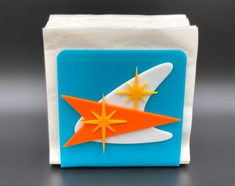 Mid Century Modern Napkin Holder | &quot;Atomic Boomerang&quot; Design | Modern Kitchen Decor | Envelope - Mail Holder | Atomic Avocado Designs®