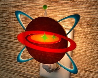 Mid Century Modern Night Light | "Cosmos" Design | Ambient Lighting | Plug In Wall Light | Atomic Avocado Designs®