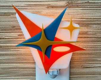 Mid Century Modern Night Light | "Space Age" Design | Ambient Lighting | Plug In Wall Light | Atomic Avocado Designs®