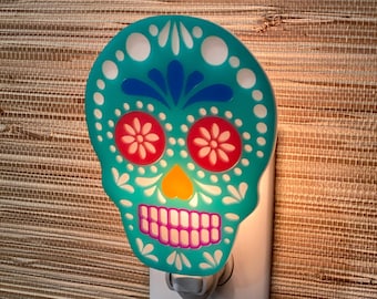 Handcrafted "Sugar Skull" Night Light: El Día de los Muertos | Day of the Dead