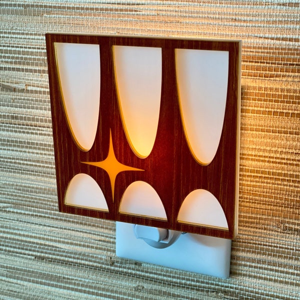 Mid Century Modern Night Light | "Brasília" Design | Ambient Lighting | Broyhill Brasilia Inspired | Wall Light | Atomic Avocado Designs®