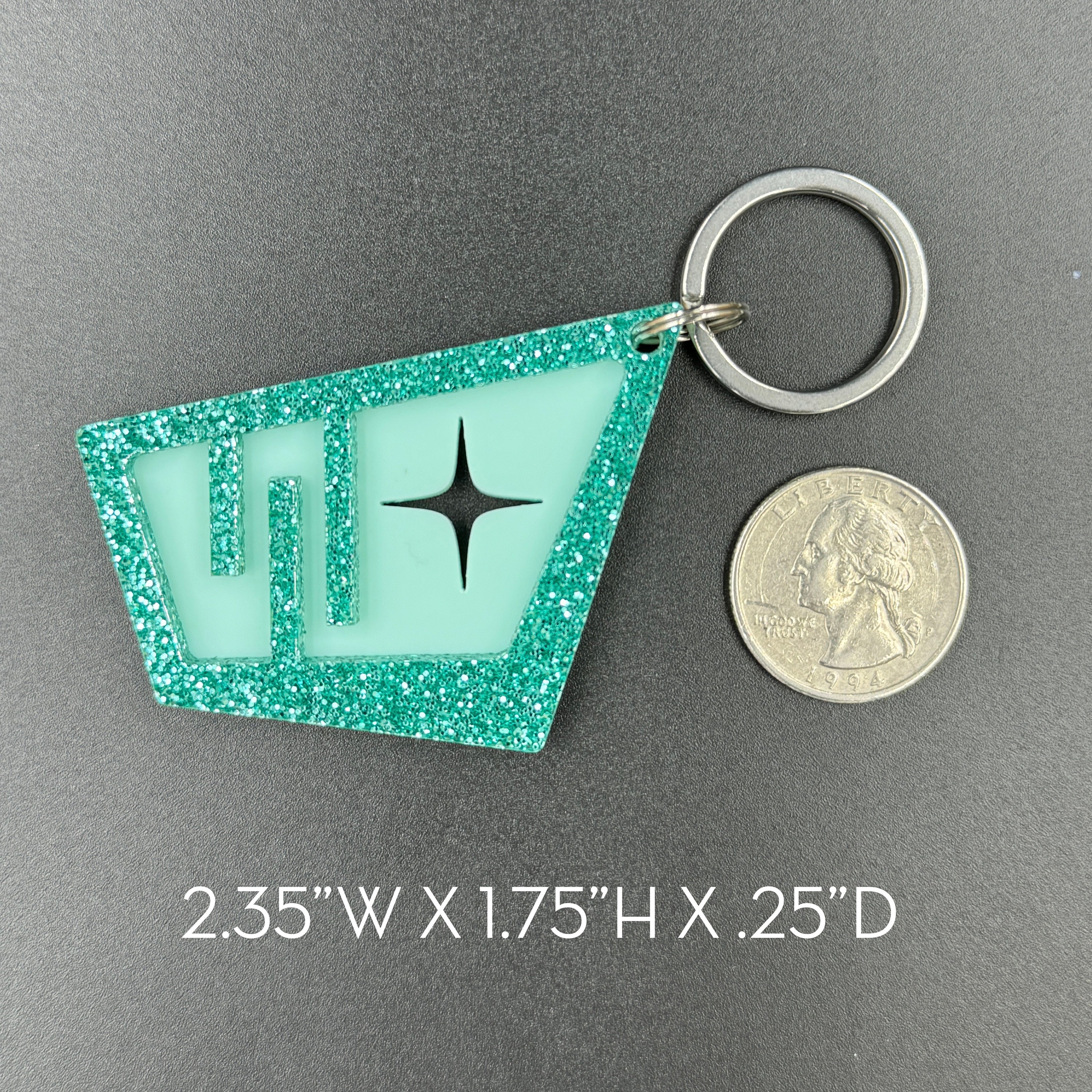 Single Keychain Mid Century Modern Keychain |