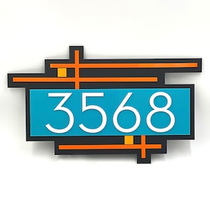 3D Mid Century Modern "Wright" Address Sign | Modern House Numbers | Frank Lloyd Wright Inspired | Atomic Avocado Designs®