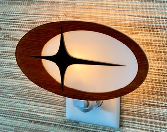 Mid Century Modern Night Light | "Orion" Design | Ambient Lighting | Plug In Wall Light | Atomic Avocado Designs®
