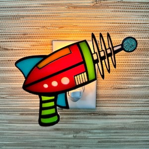 Retro "Ray Gun" Night Light | 1950s 60s Space-Age Nostalgia | Outer Space Decor | Pew Pew | Mid Century Atomic Era |Atomic Avocado Designs®
