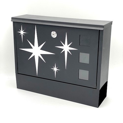 Mid Century Modern Stylized Mailbox with Atomic Starbursts | Atomic Avocado Designs®