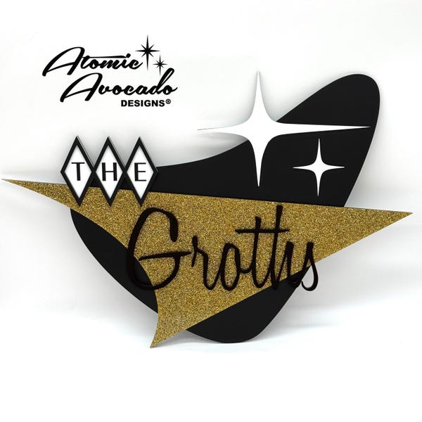 Mid Century Modern "Stardust" Sign with Sparkle Upgrade | Retro Decor | Boomerang Wall Art | 1950s & 60s Style | Atomic Avocado Designs®