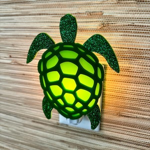 Handcrafted &quot;Turtle&quot; Night Light | Kid&#39;s Room | Animal Decor | Children&#39;s Decor | Tortoise | Sea Turtle | Atomic Avocado Designs®