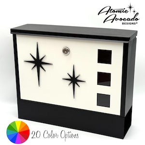 Mid Century Modern &quot;Atomic&quot; Mailbox | Retro Mailbox | Mail Box | Locking Letterbox | MCM Wall Mounted Mail Box | Atomic Avocado Designs®