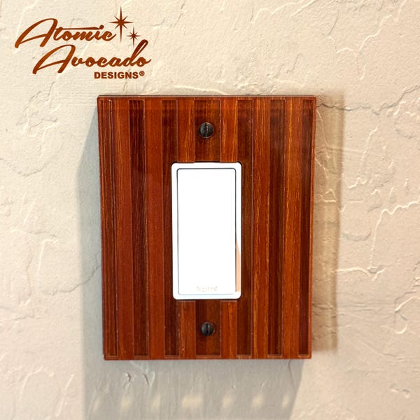 Mid Century Modern "Slat" Switch Plate Cover | GFI Outlet Cover | Decorative Light Switch | Retro Wall Plate | Atomic Avocado Designs®