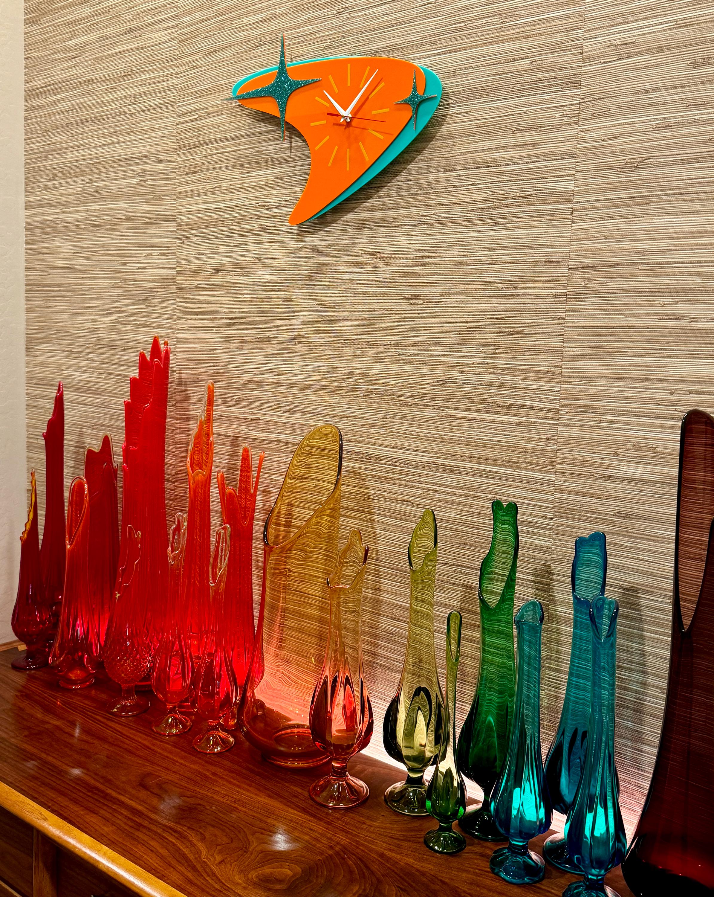 Retro Mid Century Modern “atomic Boomerang" Wall Clock | Custom With ...