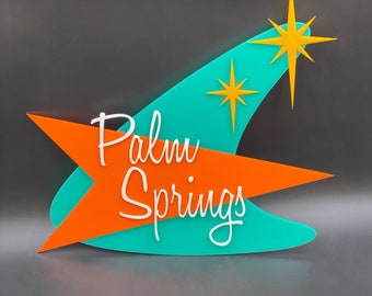3D Mid Century Modern "Atomic Boomerang" Sign | Address Sign | House Numbers | Palm Springs | Mid Century Wall Art | Atomic Avocado Designs®