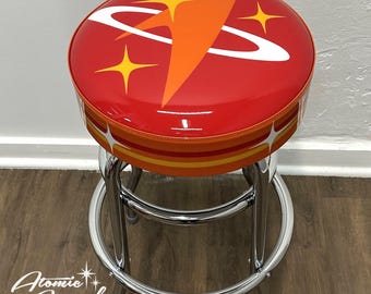 Mid Century Modern Bar Stool: Retro Atomic Space Age Diner Furniture