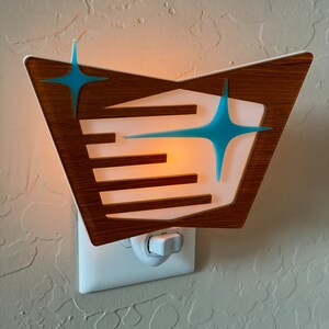 Mid Century Modern Night Light Coltrane Design Ambient Lighting Plug In Wall Light Atomic Avocado Designs® image 6