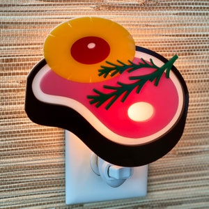 3D Handcrafted Ham Steak Night Light Pineapple Retro Kitchen Decor Nostalgic Food Rosemary Easter Atomic Avocado Designs® image 2