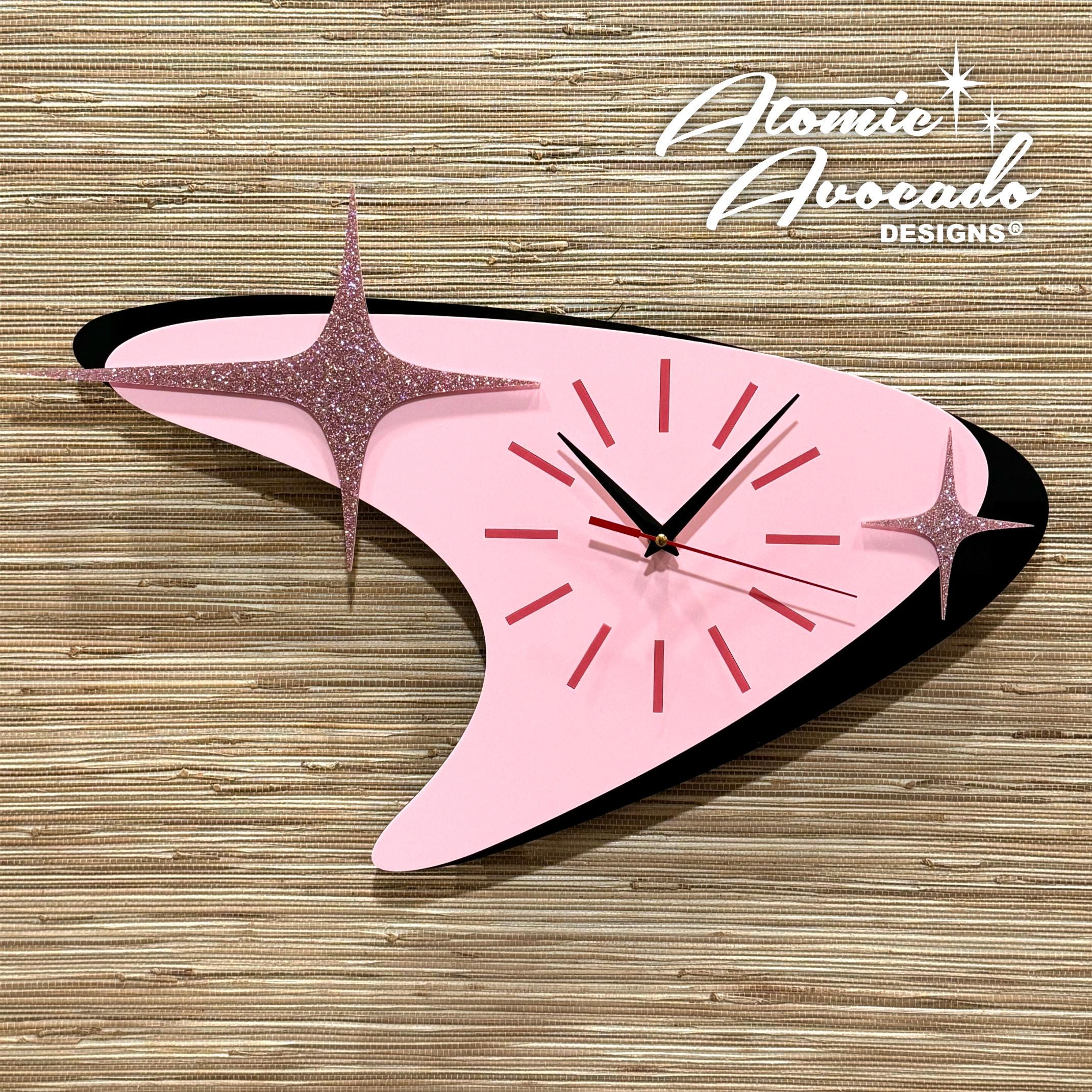 Retro Mid Century Modern “atomic Boomerang" Wall Clock | Custom With ...