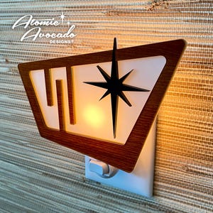 Mid Century Modern &quot;Starlite&quot; Night Light | Retro Decor | Atomic Era | MCM Lighting | Palm Springs Style | Atomic Avocado Designs®