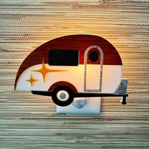 Mid Century Modern Teardrop Camper Night Light Vintage Style Travel Trailer Airstream Retro Camper Atomic Avocado Designs® image 2