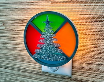 Mid Century Modern "Color Wheel" Night Light | Vintage Aluminum Christmas Tree Inspired | Retro Seasonal Decor | Atomic Avocado Designs®