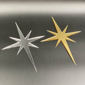 Mid Century Modern MIRROR Atomic Starburst (Individual) | Silver or Gold "Mirror" Acrylic Cutout | Retro Decor | Atomic Avocado Designs®