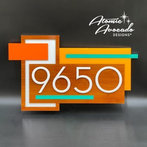 Mid Century Modern "Mod Haus" Address Sign | Retro House Numbers