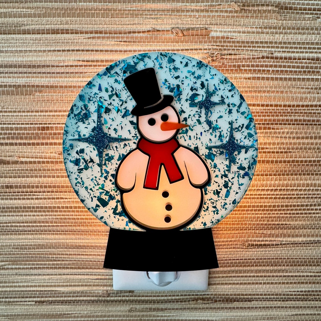 Mid Century Modern snow Globe Night Light Etsy