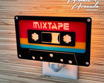 Retro "Mixtape" Cassette Night Light: Vintage Style 80s Wall Light