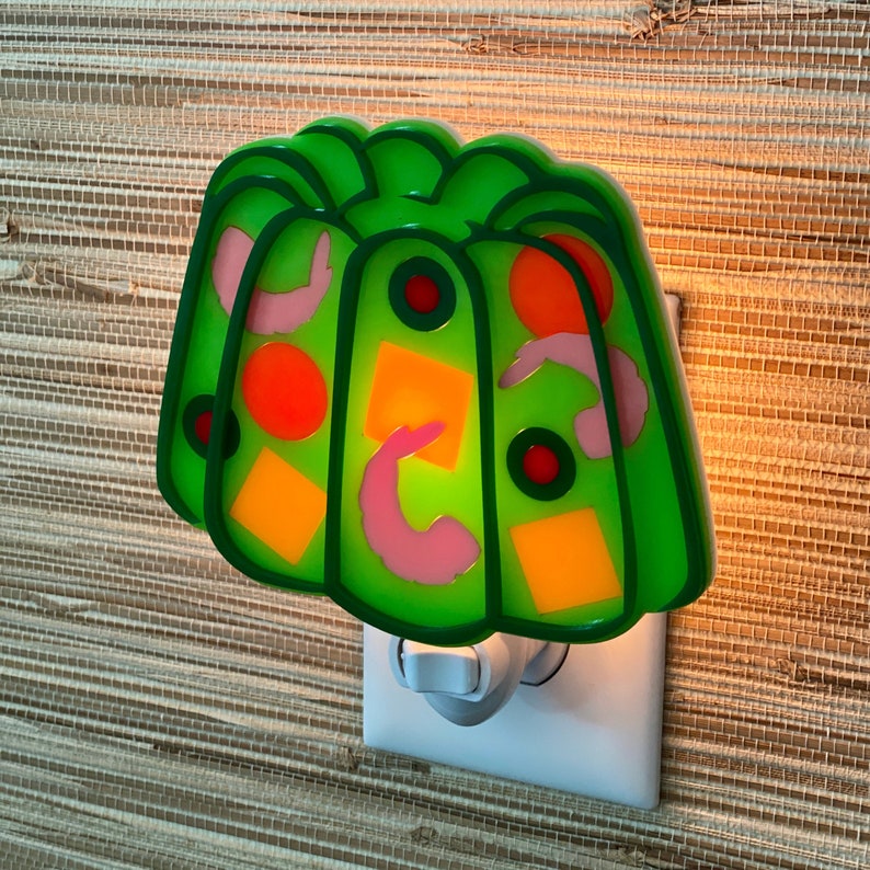 Handcrafted Jello Salad Night Light: Retro Kitchen Decor