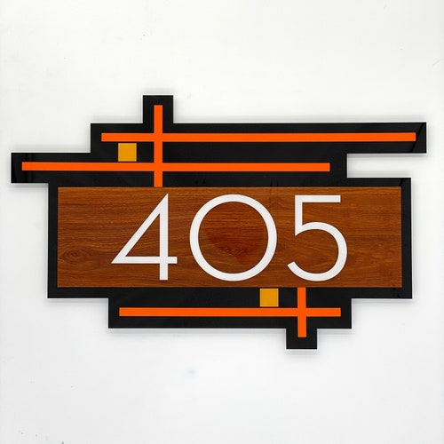 3D Mid Century Modern "Wright" Address Sign | Modern House Numbers | Frank Lloyd Wright Inspired | Acrylic Sign | Atomic Avocado Designs®