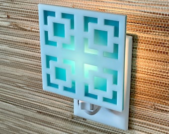 Mid Century Modern Night Light | "Breeze Block II" Design | Ambient Lighting | Plug In Wall Light | Atomic Avocado Designs®