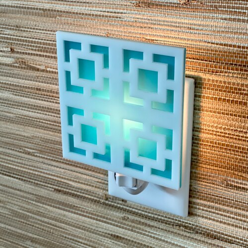Veilleuse Mid-Century moderne | Motif « Bloc de brise » | Décoration rétro | style Palm Springs | Éclairage MCM | Atomic Avocado Designs®