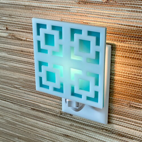 Mid Century Modern Night Light | "Breeze Block II" Design | Ambient Lighting | Plug In Wall Light | Atomic Avocado Designs®