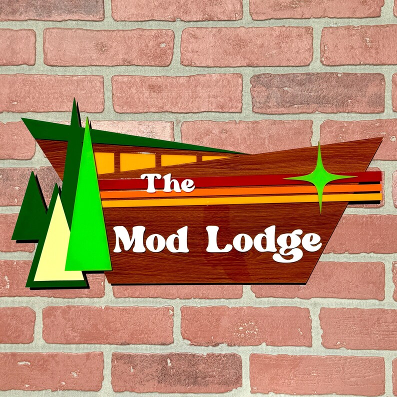Lodge Lettering Mid Century Modern