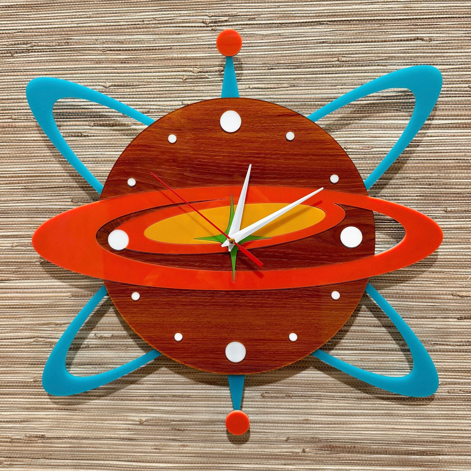Mid Century Modern “atomic Cosmos" Wall Clock | Handcrafted | Retro ...