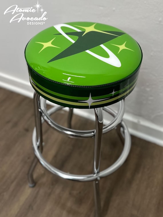 Mid Century Modern Bar Stool: Retro Atomic Space Age Diner Furniture