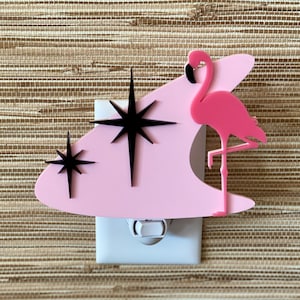 Mid Century Modern Night Light Atomic Flamingo Design Ambient Lighting Plug In Wall Light Atomic Avocado Designs® image 4