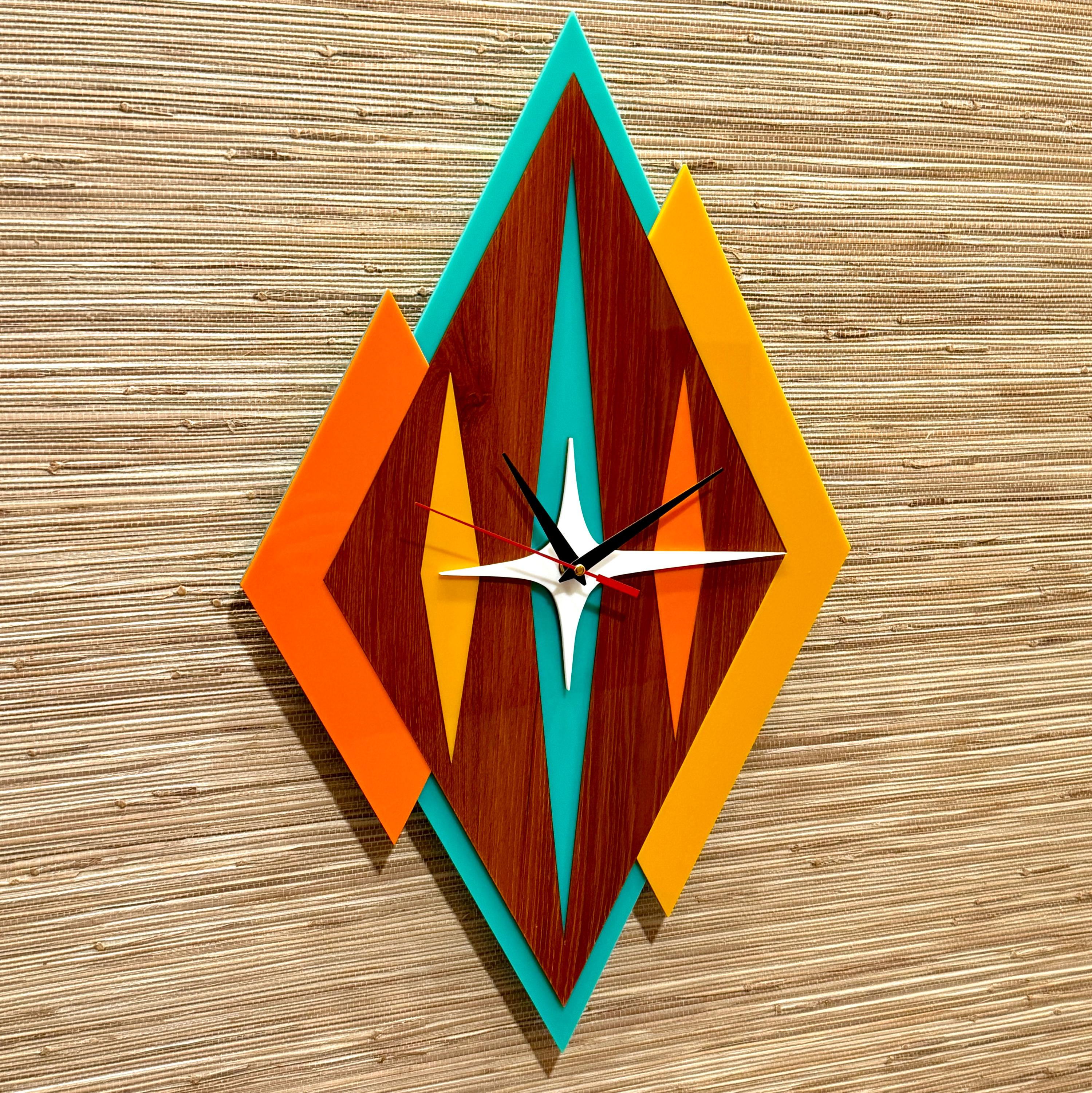 Maruman 置時計 EM-700 オレンジ　ミッドセンチュリー Maruman 置時計 EM-700 オレンジ ミッドセンチュリー マルマン 丸くて