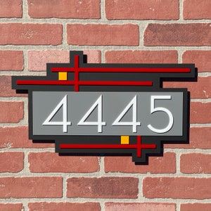 3D Mid Century Modern Wright Address Sign Modern House Numbers Frank Lloyd Wright Inspired Atomic Avocado Designs® image 6