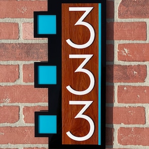 3D Mid Century Modern "Usonian" Address Sign | Modern House Numbers | Frank Lloyd Wright Inspired | Atomic Avocado Designs®