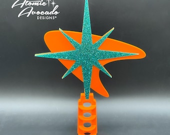 Mid Century Look Christmas Tree Topper Gold Metal Atomic Star Burst - Etsy