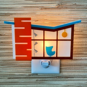 Mid Century Modern Night Light | "Dwell" Design | Butterfly House | Egg Chair Arne Jacobsen Inspired | Putz Style | Atomic Avocado Designs®
