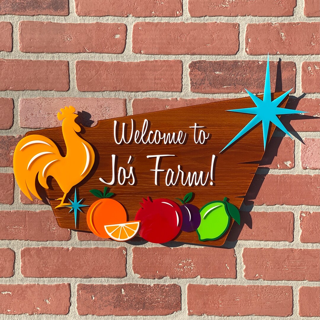 3D Retro Vintage Style fruit Stand Sign Retro Etsy