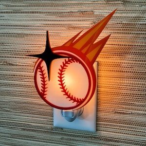 Luz noturna esportiva artesanal "Beisebol" | Decoração de beisebol | Bar esportivo | Decoração de quarto infantil | Presente de beisebol | Atomic Avocado Designs®