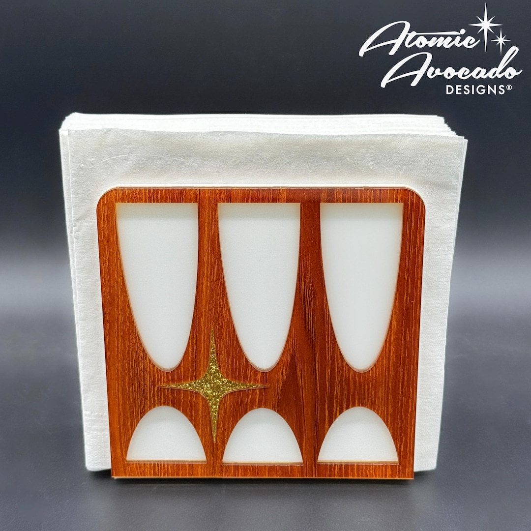 Mid Century Modern "Brasília" Napkin Holder: Retro Home Decor
