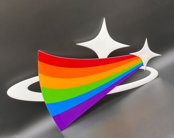 3D Mid Century Modern Schild ""Pride"" | LGBTQ+ | Pride Flagge | Regenbogen Kunst | Retro Dekor | Atomic Avocado Designs®