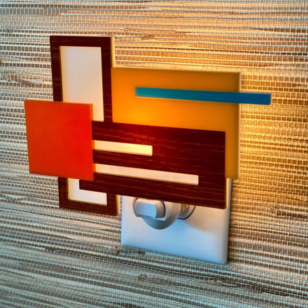Mid Century Modern Night Light mod Haus Design Ambient Lighting Plug in