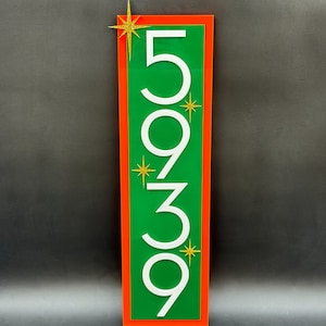 Mid Century Modern Vertical Address Sign | Retro House Numbers | Atomic Avocado Designs®