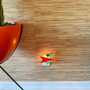 Mid Century Modern Night Light Atomic Boomerang Design Ambient Lighting Plug In Wall Light Atomic Avocado Designs® image 5