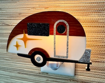 Mid Century Modern" Teardrop Camper" Night Light | Vintage Style Travel Trailer | Airstream | Retro Camper | Atomic Avocado Designs®