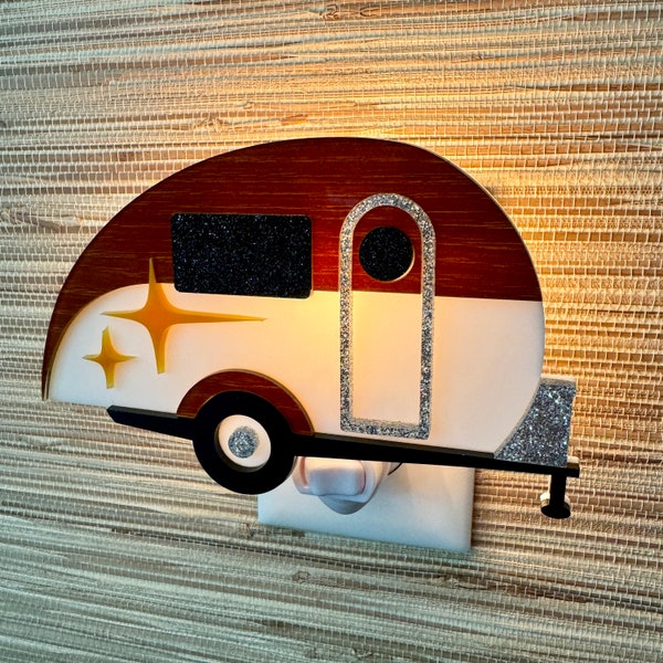 Mid Century Modern" Teardrop Camper" Night Light | Vintage Style Travel Trailer | Airstream | Retro Camper | Atomic Avocado Designs®